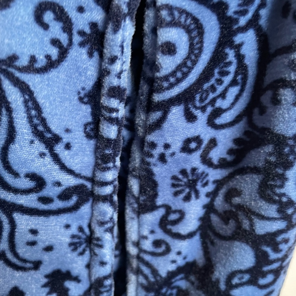 Carole Hochman Womens Size Large Open Front Cardigan Style Robe Blue Black 5649 - Picture 5 of 8